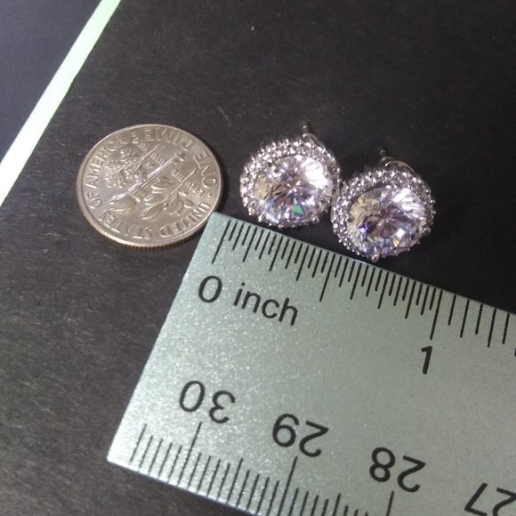 sparkly stud earrings stamped 925 china on the back - Picture 7 of 15